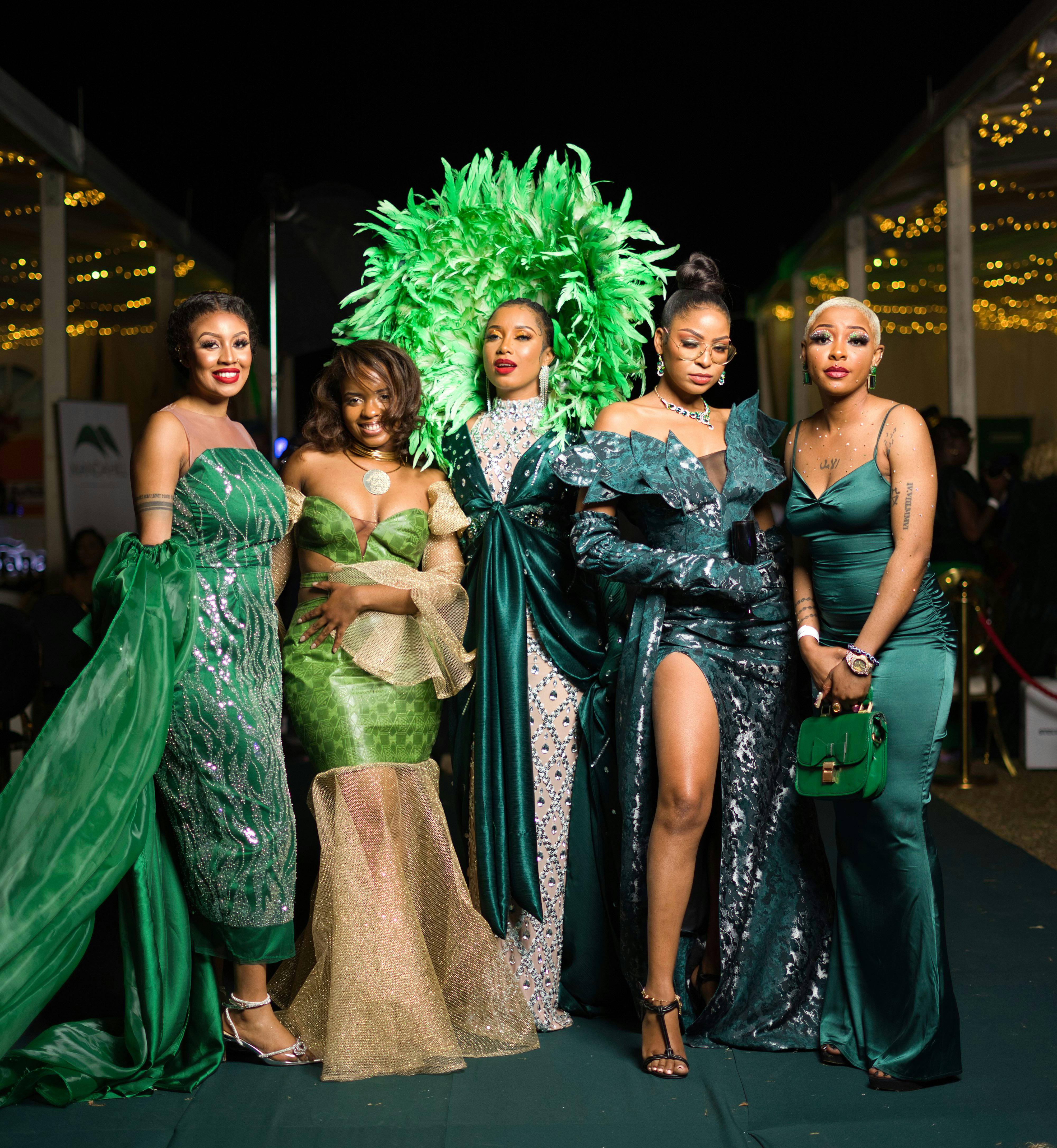 Women dressed up with a party vibe, capturing a relaxed yet festive atmosphere
